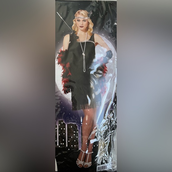 Costume New Black Fancy Flapper Costume - Picture 4 of 4